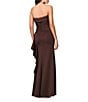 Xscape Petite Size Strapless Side Cascading Ruffle Long Sheath Dress - Image 2