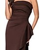 Xscape Petite Size Strapless Side Cascading Ruffle Long Sheath Dress - Image 4