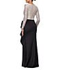 Xscape Petite V Neck Long Sleeve Cascading Ruffle Sequin Detail Long Gown - Image 2