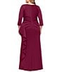 Xscape Plus Size 3/4 Sleeve Ruched Scuba Gown - Image 2