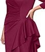Xscape Plus Size 3/4 Sleeve Ruched Scuba Gown - Image 3