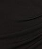 Xscape Plus Size 3D Floral Applique Scuba Crepe Off-the-Shoulder Short Puffed Sleeve Sheath Gown, Color:Black - Image 3