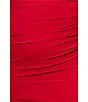 Xscape Plus Size Asymmetrical Ruffle Shoulder Long Sleeve Sheath Dress, Color:Red - Image 5