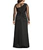 Xscape Plus Size Illusion One Shoulder Long Sleeve Scuba Dress - Image 2