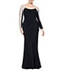 Xscape Plus Size Long Sleeve Square Neck Crystal Beaded Gown,Specials : American Fashion Style Bags On Sale