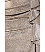 Xscape Plus Size Off-the-Shoulder Sweetheart Neck Short Sleeve Cascading Ruffle Sheath Dress, Color:Sand - Image 5