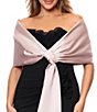 Xscape Plus Size Satin Shawl Bow Wrap - Image 5