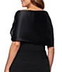 Xscape Plus Size Satin Shawl Bow Wrap - Image 2
