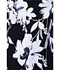 Color:Black/White - Image 4 - Plus Size Scuba Crepe Short Sleeve Off-The-Shoulder Floral Gown