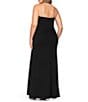 Xscape Plus Size Scuba Strapless Sleeveless Flower Detail Gown - Image 2