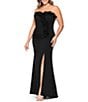 Xscape Plus Size Scuba Strapless Sleeveless Flower Detail Gown - Image 3