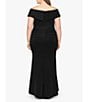 Color:Black - Image 2 - Plus Size Sleeveless Sweetheart Neck Cascade Ruffled Long Scuba Crepe Dress