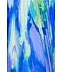 Xscape Abstract Print Pleated Chiffon Halter Neckline Sleeveless Maxi Dress, Color:Lime/Blue - Image 5