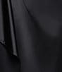 Xscape Satin One Shoulder Long Sleeve Front Ruffle Dress, Color:Black - Image 5