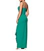 Xscape Scuba Petite Size Ruffle Front Scuba Crepe Dress, Color:Green - Image 2
