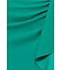 Xscape Scuba Petite Size Ruffle Front Scuba Crepe Dress, Color:Green - Image 5