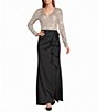 Xscape Scuba Sequin V-Neck Ruffle A-Line Gown - Image 1