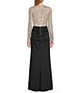 Xscape Scuba Sequin V-Neck Ruffle A-Line Gown - Image 2