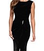 Xscape Sleeveless Side Ruching Velvet Gown - Image 4