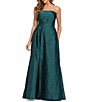 Xscape Strapless Brocade Evening Gown - Image 1