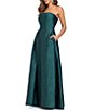 Xscape Strapless Brocade Evening Gown - Image 3