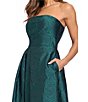 Xscape Strapless Brocade Evening Gown - Image 4