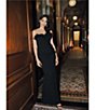 Xscape Strapless Flower Ruffle Sleeveless Gown, Color:Black - Image 9