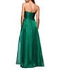 Xscape Strapless Organza Ruffle Gown, Color:Green - Image 2