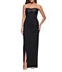 Xscape Strapless Sheath Scuba Crepe Gown, Color:Black - Image 1