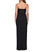 Xscape Strapless Sheath Scuba Crepe Gown, Color:Black - Image 2