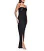 Xscape Strapless Sheath Scuba Crepe Gown, Color:Black - Image 3