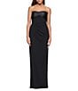 Xscape Strapless Sheath Scuba Crepe Gown, Color:Black - Image 4