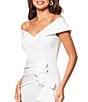 Xscape Stretch Off-the-Shoulder Short Sleeve Mermaid Ruffle Gown, Color:Ivory - Image 4