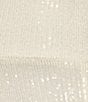 Color:Ivory - Image 3 - Stretch Sequin V-Neck Sleeveless Ruffled Trim Asymmetrical Hemline Midi Dress
