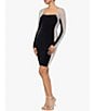 Color:Black Nude Silver - Image 3 - Stretch Square Neckline Beaded Long Sleeve Bodycon Dress