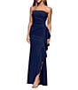 Xscape Suba Strapless Ruched Side Ruffle Sheath Dress, Color:Midnight - Image 3