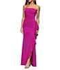 Xscape Suba Strapless Ruched Side Ruffle Sheath Dress, Color:Orchid - Image 3
