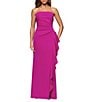 Xscape Suba Strapless Ruched Side Ruffle Sheath Dress, Color:Orchid - Image 4