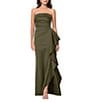 Xscape Suba Strapless Ruched Side Ruffle Sheath Dress - Image 1