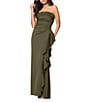 Xscape Suba Strapless Ruched Side Ruffle Sheath Dress - Image 3