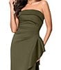 Xscape Suba Strapless Ruched Side Ruffle Sheath Dress - Image 4