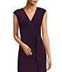 Color:Plum Stone - Image 3 - V-Neck Sleeveless Ruched Bodice Gown