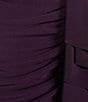 Color:Plum Stone - Image 5 - V-Neck Sleeveless Ruched Bodice Gown