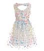 Color:White/Pink - Image 2 - Big Girls 7-16 3D Butterfly Print Dress