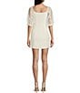 Color:Ivory - Image 2 - 3/4 Puff Sleeve Fitted Dress