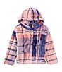 Color:Navy/Blush - Image 1 - Big Gils 7-16 Long Sleeve 3-Button Placket Hoodie