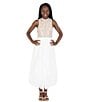 Xtraordinary Big Girls Beaded-Lace Bodice Tulle Skirt Long Social Dress, Color:Cappuccino - Image 3