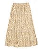 Color:Tan/Rust - Image 2 - Big Girls 7-16 Ditsy-Floral Tiered Long Skirt