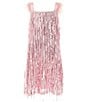 Xtraordinary Big Girls Short Sleeve Sequin Embellished Shift Dress, Color:Pink/Blue/Sage - Image 1