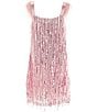 Xtraordinary Big Girls Short Sleeve Sequin Embellished Shift Dress, Color:Pink/Blue/Sage - Image 2